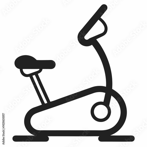 creative gym elliptical trainer icon and logo vector illustration
