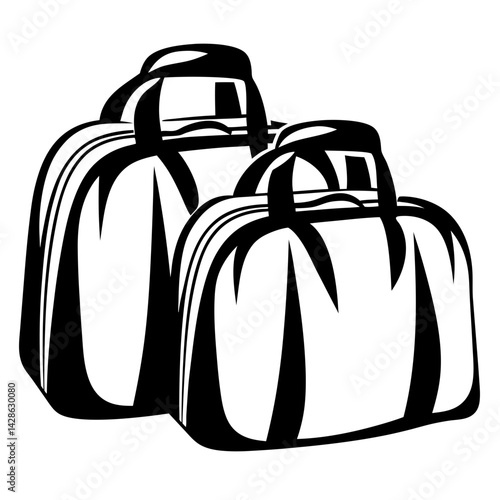 Two black and white travel duffel bags ready for a weekend getaway