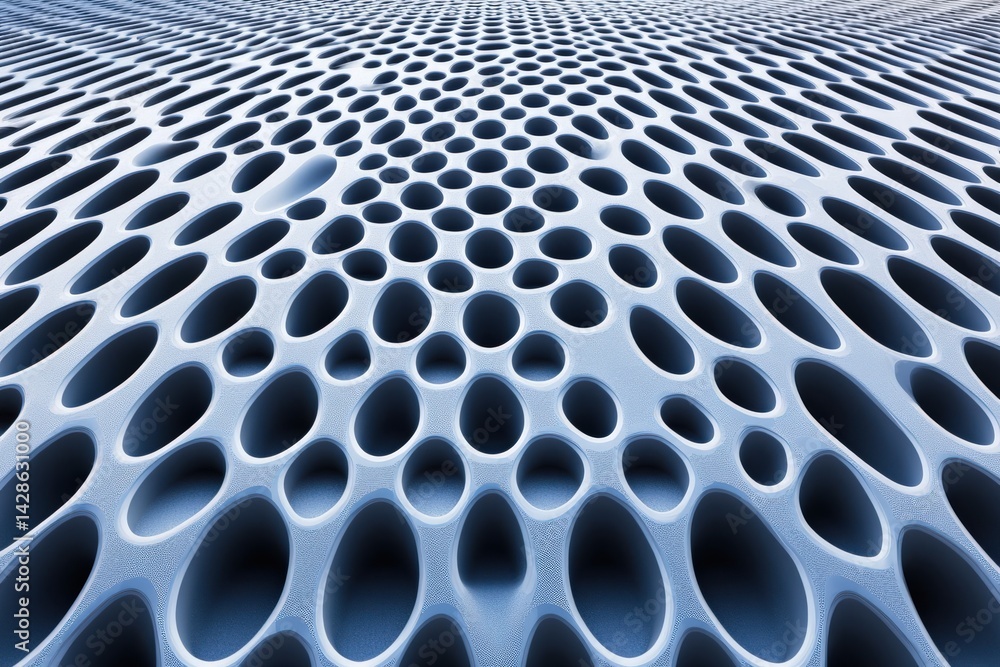 Abstract Texture of Blue Bubbles on a Fluid Surface Design