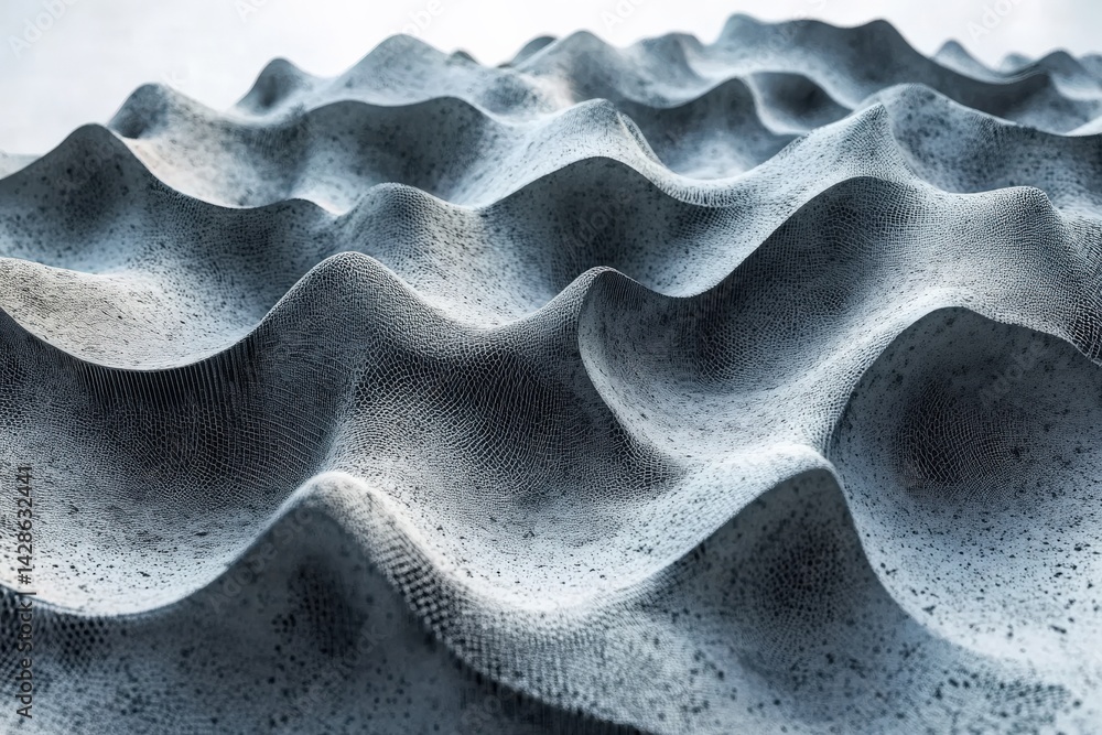 Abstract Textured Waves in Gray Tones for Artistic Background