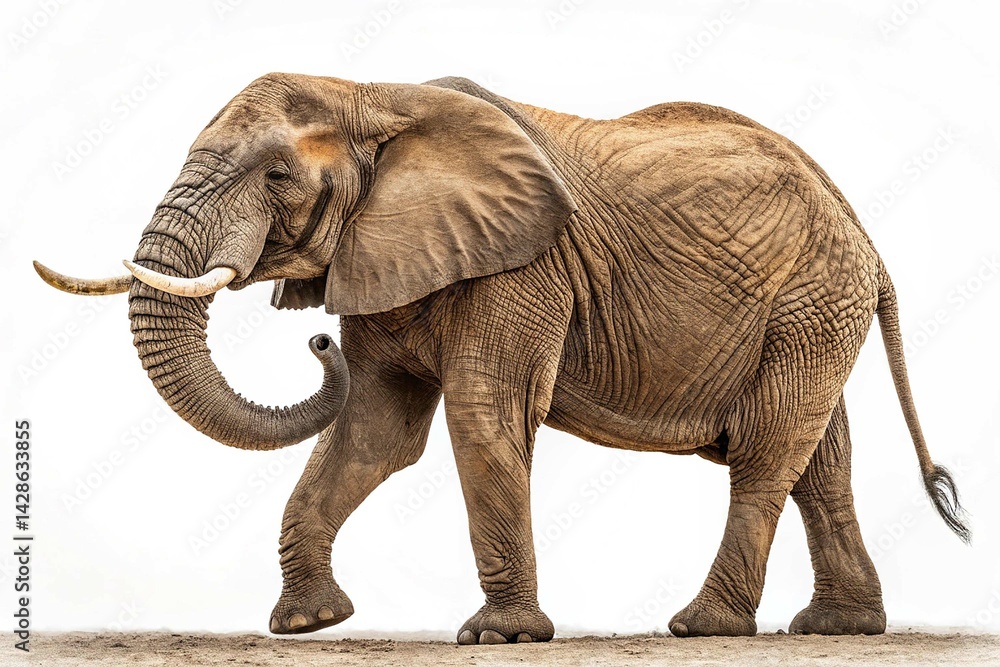 Fototapeta premium African elephant isolated on white background