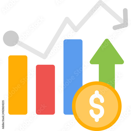 Inflation Stats Flat Icon