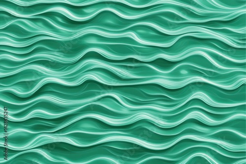 Obraz na płótnie Abstract Wavy Pattern in Shades of Teal for Background Design w salonie