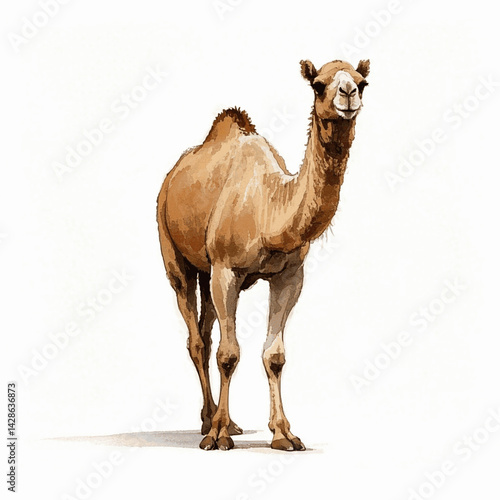 Sandy strokes camel stand isolated watercolor vector illustration svg