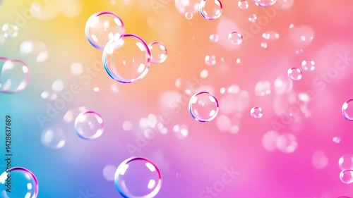 Wallpaper Mural Colorful bubbles floating against gradient background for design Torontodigital.ca