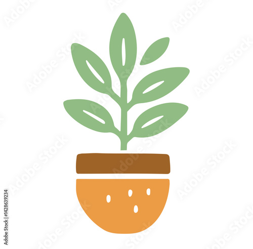 vector illustration of a plant in pot