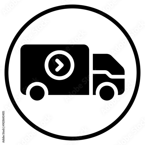delivery truck glyph icon