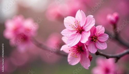 Blurred spring blossoms, asymmetrical bokeh, vibrant flower, springtime, bright, light