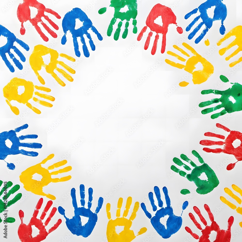 Fototapeta premium colorful hand prints background