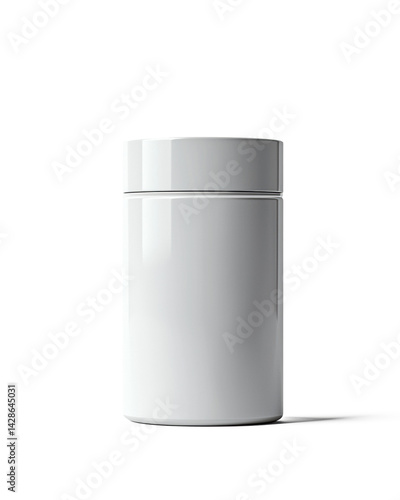 Wallpaper Mural 3D rendering of a minimalistic cylindrical cosmetic jar with matte finish and screw-on lid, isolated on a white background Torontodigital.ca