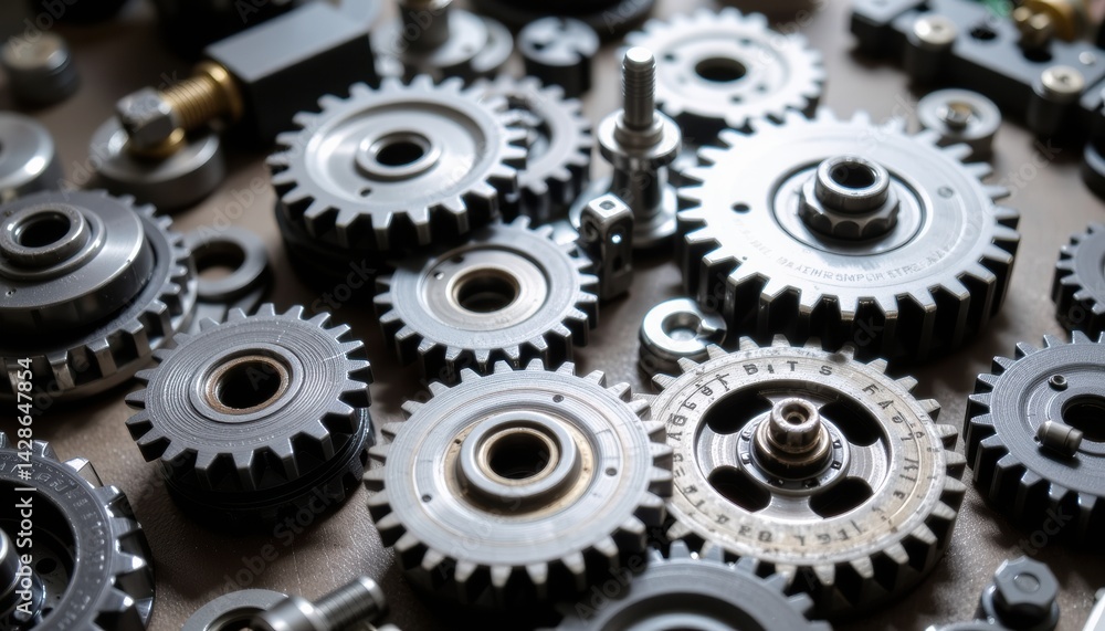 Detailed arrangement of mechanical gears and components. Detailed arrangement of mechanical gears and components.