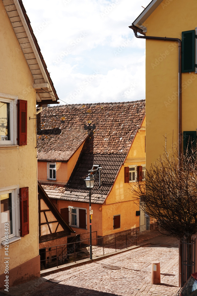 An old street in Altensteig, Black forest region, Germany
