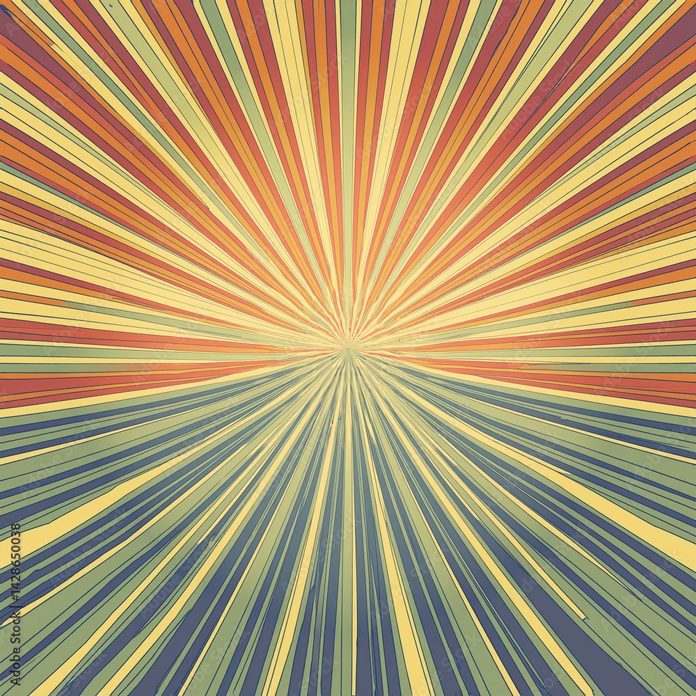 Fototapeta premium Retro sunburst ray background, graphic resource