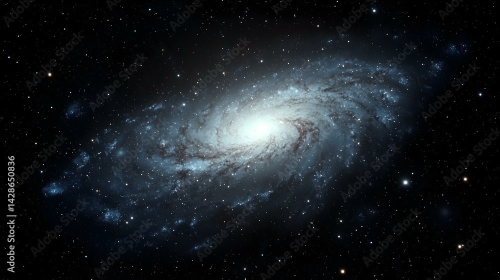 Obraz premium Stunning spiral galaxy in deep space, cosmic wonder.