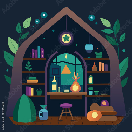 Wallpaper Mural A herbal medicine laboratory vector art illustration Torontodigital.ca