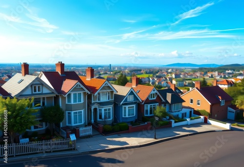 Charming row of houses, city & country landscapes, architecture, houses