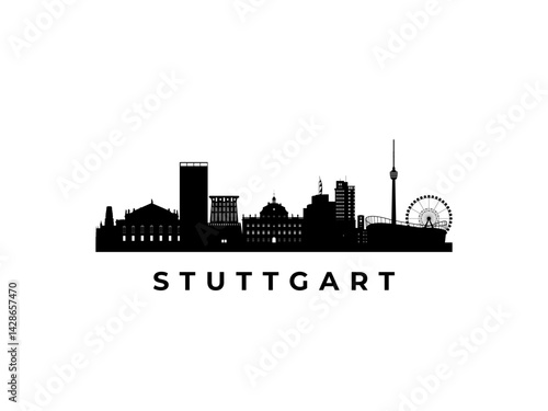 Vector Stuttgart skyline. Travel Stuttgart famous landmarks. Business and tourism concept for presentation, banner, web site.