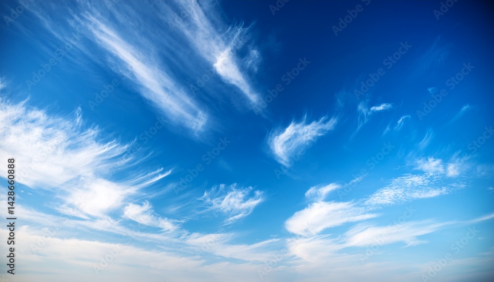 beautiful blue sky with white cirrus clouds beautiful blue sky with white cirrus clouds