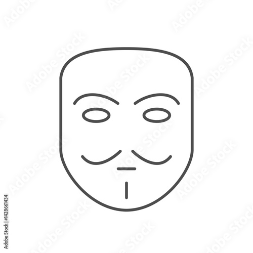 Mask of anonymity line icon
