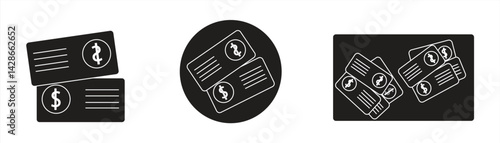 Fotografie cash icon, for legal tender, isolated on white background, vector illustration