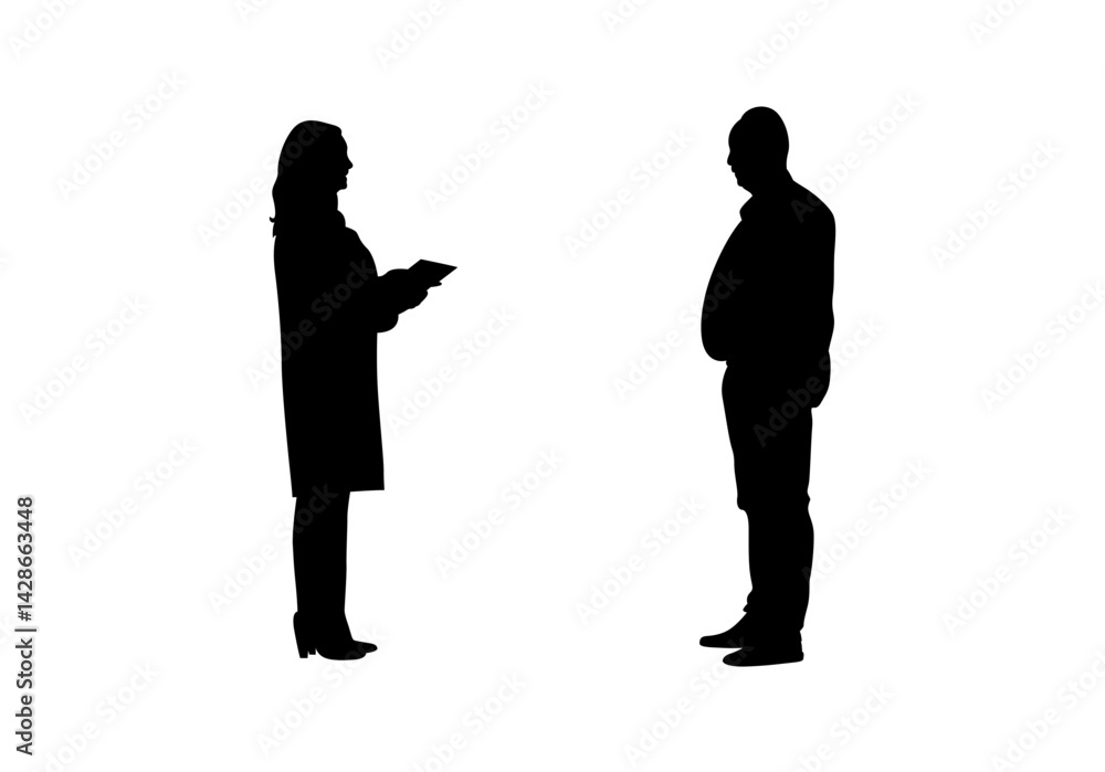 A doctor standing and giving advice to a patient, vector A doctor standing and giving advice to a patient, vector