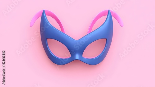 Obraz na płótnie Colorful Blue and Pink Mask on Pink Background for Creative Themes w salonie