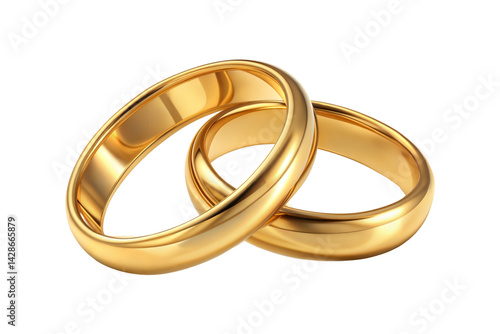 Wallpaper Mural Two gold wedding rings isolated on transparent background. Png Torontodigital.ca