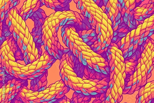 Colorful Twisted Rope Pattern on Vibrant Background