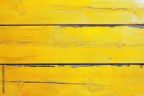 Wallpaper Mural CloseUp Horizontal Wooden Planks Painted Yellow, with Wood Grain Details Visible Torontodigital.ca