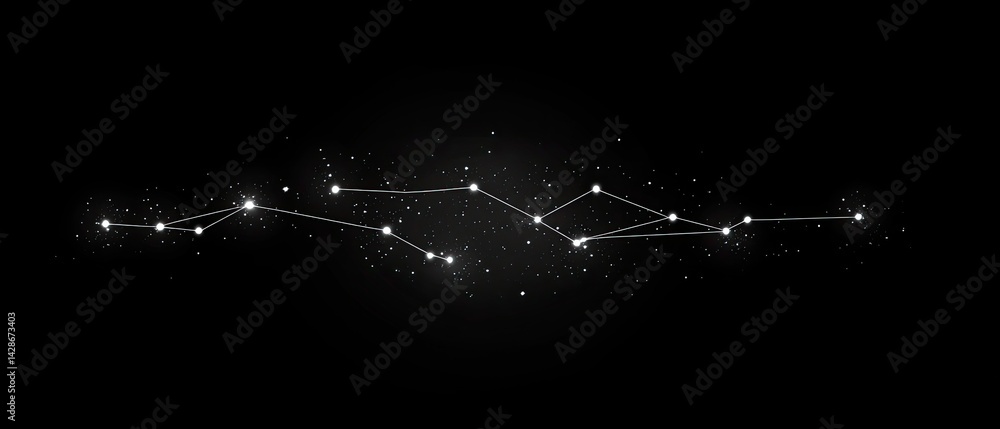 A constellation of white stars against a black background. A constellation of white stars against a black background.