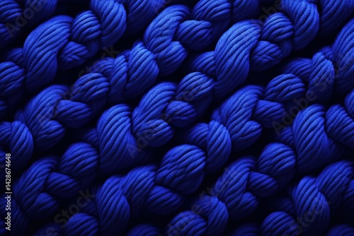 Deep Blue Yarn Texture for Textile and Craft Projects