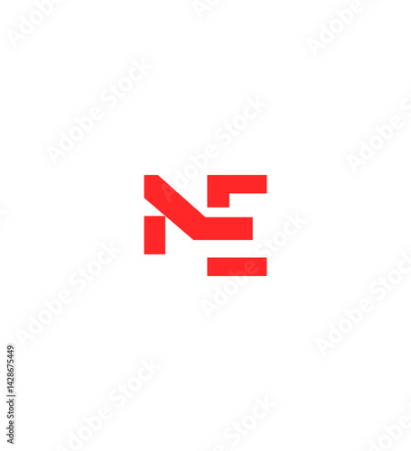 Abstract Red Geometric NE Logo Design, Minimalist Brand Identity Free Download Abstract Red Geometric NE Logo Design, Minimalist Brand Identity - GFXLoad