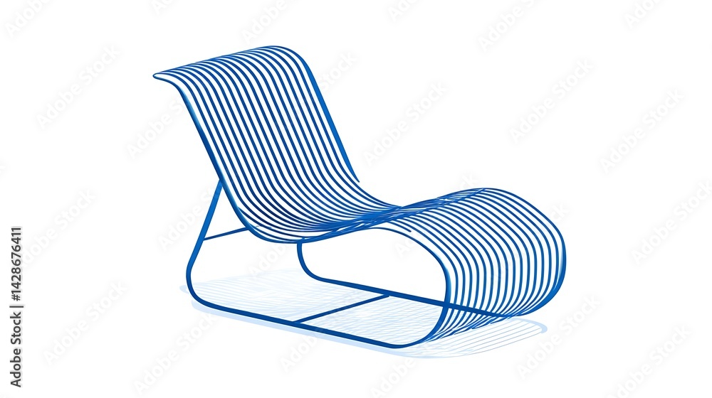 Modern Blue Lounge Chair with Elegant Curved Design and Sleek Minimalist Aesthetic in Contemporary Style Modern Blue Lounge Chair with Elegant Curved Design and Sleek Minimalist Aesthetic in Contemporary Style