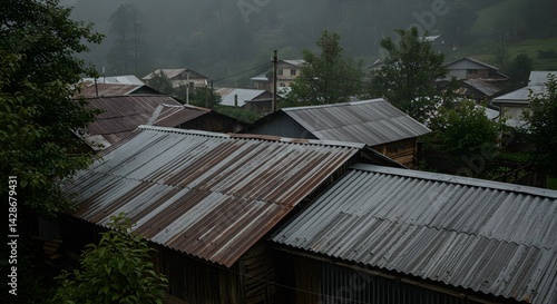 Wallpaper Mural Weathered Zinc Roofing Torontodigital.ca