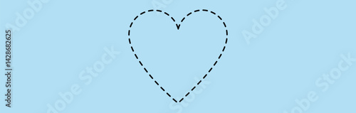 hand drawn heart line art banner vector