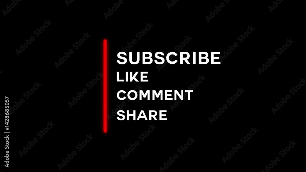 Red and white Minimalist subscribe comment like share 4k