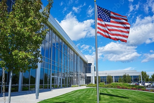 A Tribute to Veterans: The American Flag at a Healthcare Facility