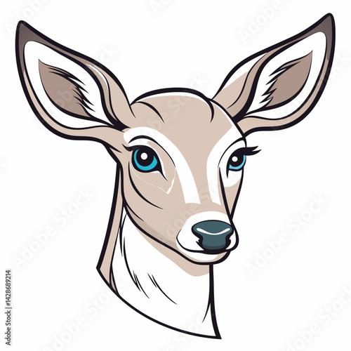 Cute fawn head illustration