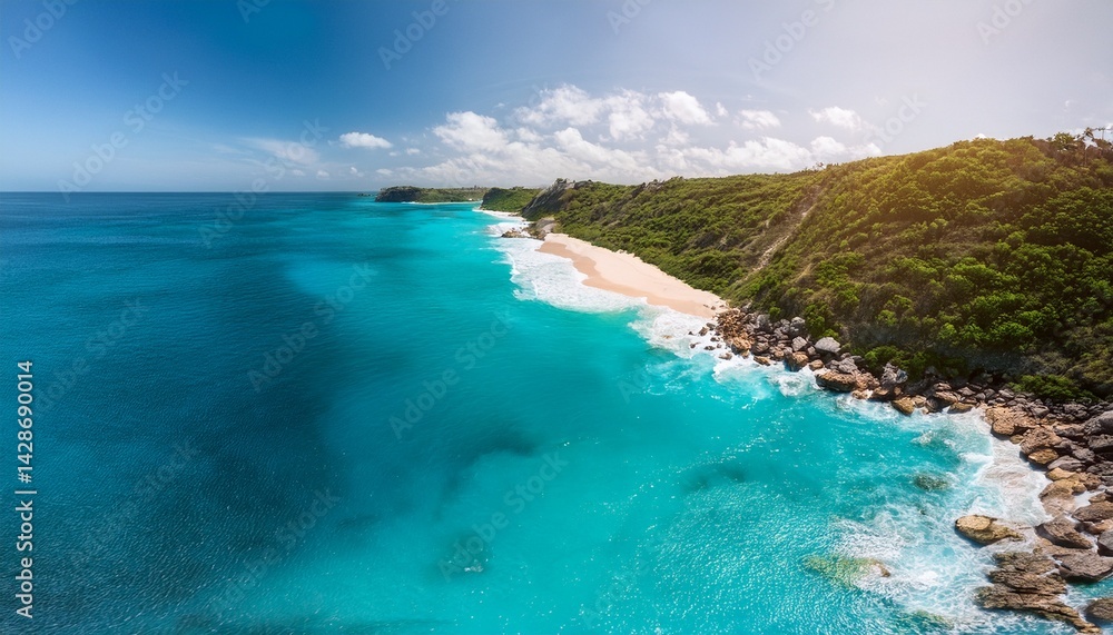 aerial view of a coastline with turquoise waters aerial view of a coastline with turquoise waters