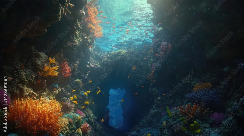 Fototapeta premium Underwater Coral Reef Paradise: A Vibrant Ecosystem