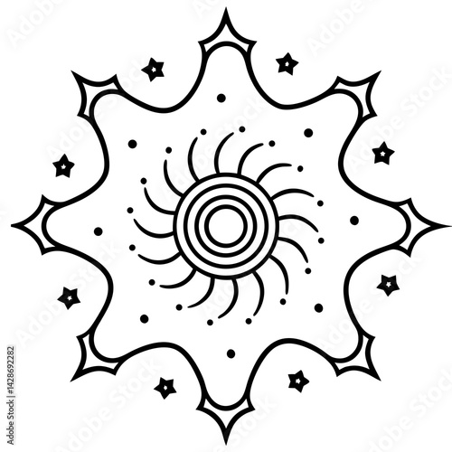 Minimal Milky Way Mandala Vector on White