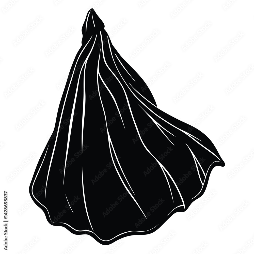 Naklejka premium Isolated Black Vector Artist Element rag or cloth With White Background