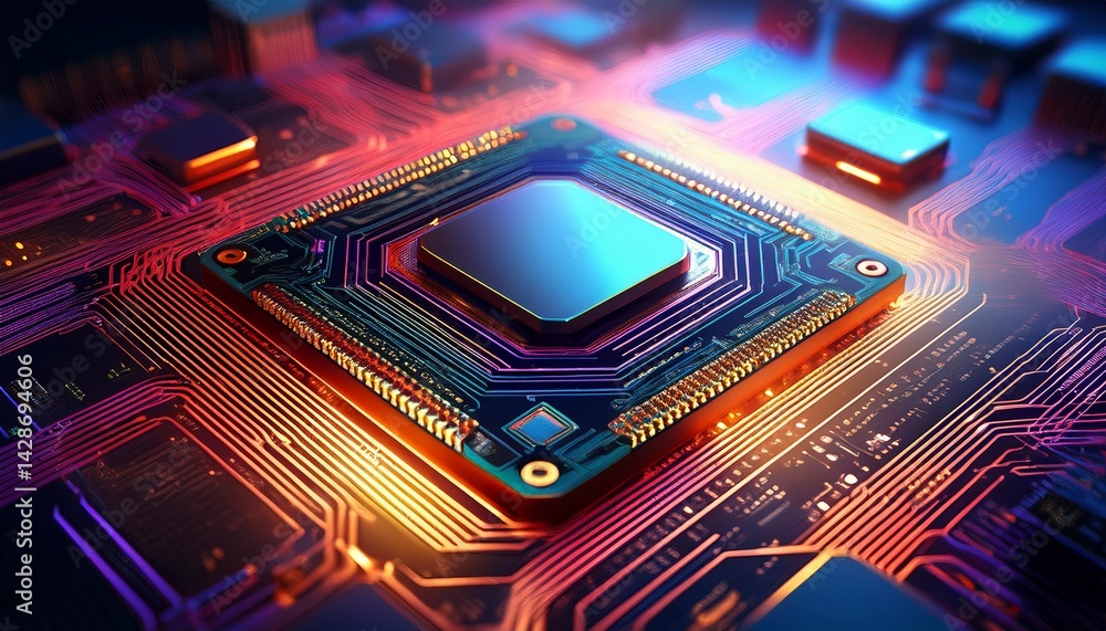 Fototapeta premium close up of a computer chip