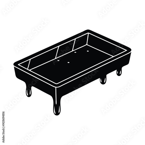 Isolated Black Vector Artist Element paint tray With White Background