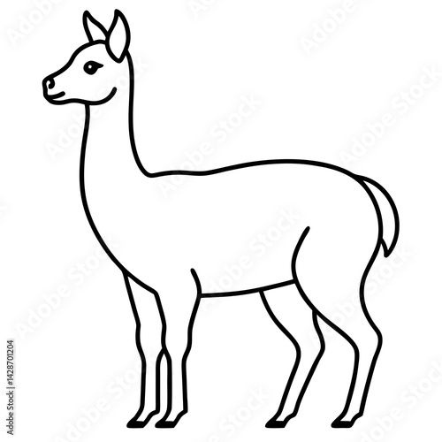 Minimalist Vicuna One-Line Art