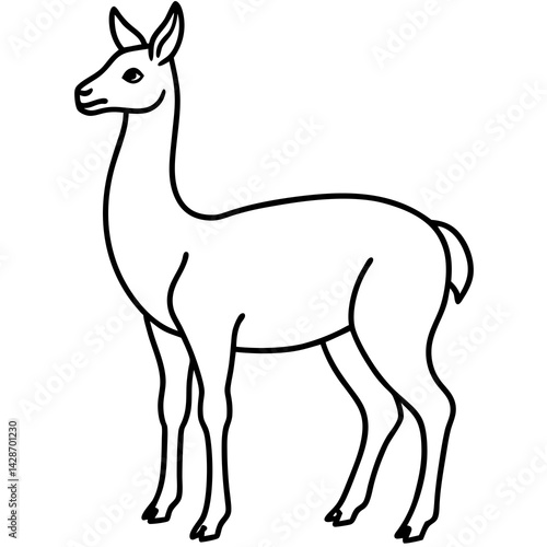 Minimalist Vicuna One-Line Art