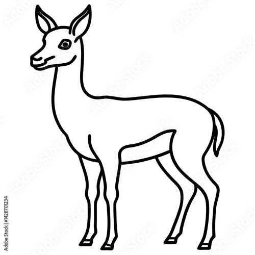 Minimalist Vicuna One-Line Art