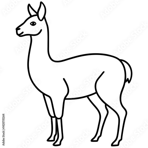 Minimalist Vicuna One-Line Art