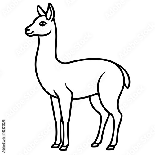 Minimalist Vicuna One-Line Art