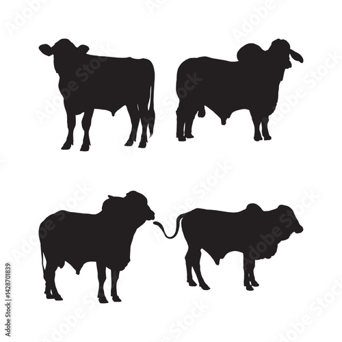 Animal Vector Illustration Deer, Dog, Cat, Red Bull, Cow